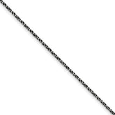 Sterling Silver Ruthenium-plated 1.7mm Twisted Tight Wheat Chain